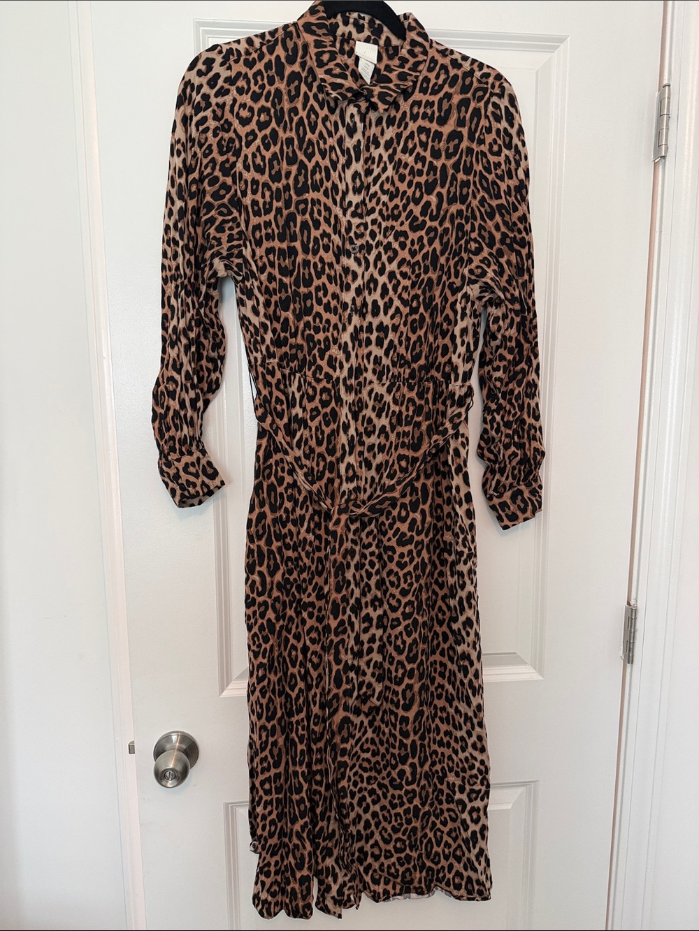 H&M Leopard Print Midi Dress - Brown & Black